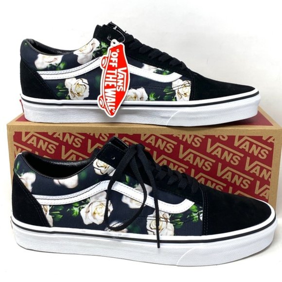 VANS Old Skool Floral Shoes Casual Canvas Suede Black Sneakers Men’s VN0A38G1VRK - Picture 4 of 11